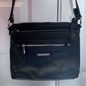 Black Crossbody Bag with Silver Accents